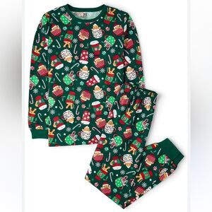PJ Place M Adult Winter Green Multi Gingerbread Cocoa Mugs PJ Jogger Set